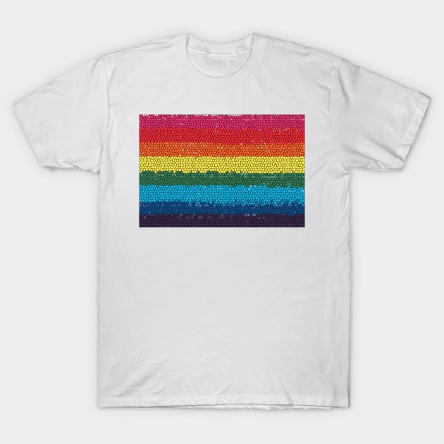 LGBTQIA+ Pride Flag in a Mosaic Design T-Shirt by PurposelyDesigned